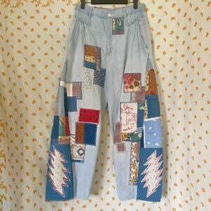 Upcycled 90s Cherokee Patchwork Wide Leg Jeans OOAK